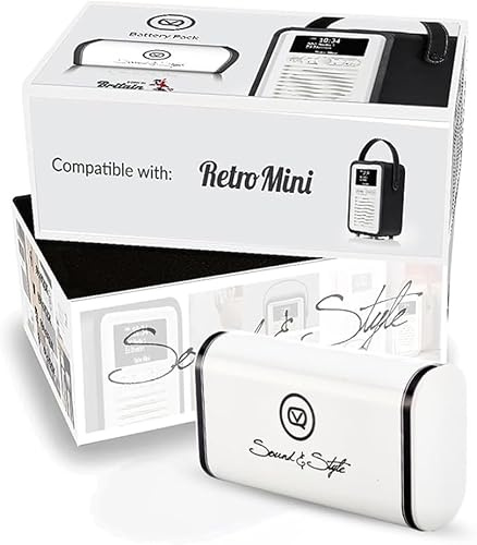 VQ Batería recargable para Retro Mini – Batería de iones de litio de 5000 mAh para Radio DAB/FM Retro Mini – Hasta 25 horas de autonomía y fácil instalación