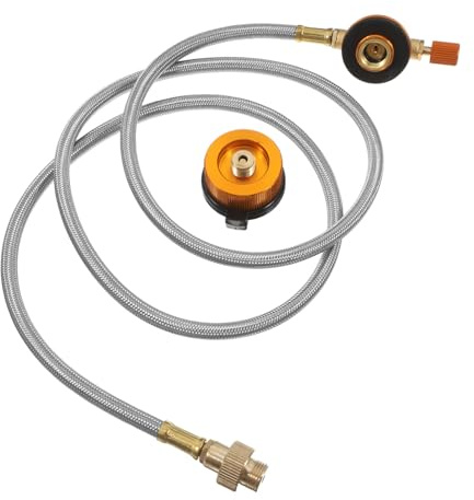 HEMOTON Kit Adaptador y Manguera De Propano para Estufa De Camping, 100 Cm De Extensión, Conexión para Recarga De Gas Portátil, Manguera Reguladora Resistente y Versátil para Uso Al Aire Libre