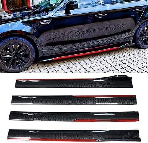 FUSKL Auto Minigonne Laterali per Audi R8 RS3 RS5 RS6 C7 RS7 RS4 B8 B9, Alettoni Laterale Anti-collisione Splitter Diffusore Carrozzeria Protezione,A/Carbonfiberred