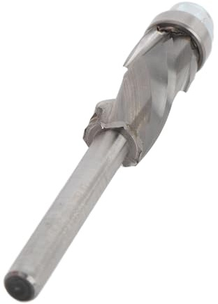 Fafeicy Broca Enrutadora de Corte a Ras en Espiral, Diámetro de Corte de 1/2 pulg. Con Rodamientos Superiores e Inferiores para Carpintería Precisa, Vástago de 1/4 pulg. Se Adapta a Enrutadores de