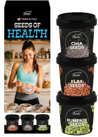Mix Semi della Salute 3 in 1 – Semi di Chia, Lino e Zucca Naturali – Ricchi di Fibre, Omega 3 e Proteine – Superfood per Colazione, Insalate e Ricette Fit – 100% Naturali, Senza Glutine