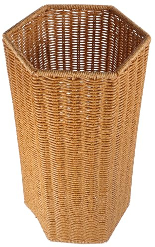 Khaki Umbrella Plastic Holder Storage Large Capacity for Folding Umbrellas | Tall Wicker Vases Floor Standing, Umbrella Holder Entryway, Basket for Home