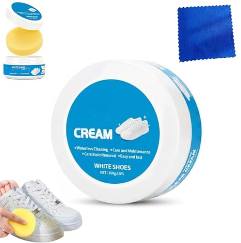 Vattenfri Rengöringskräm För Vita Skor Med Inbyggd Svamp, Rengöringskräm För Vita Skor, For Läder, Canvas & Sportskor(1PC)