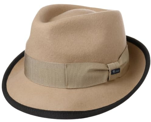 Lipodo Classic Wool Trilby Filzhut Damen Herren Wollhut Made in Italy Hut aus Wollfilz Trilbyhut Fedora Sommer Winter beige M (56-57 cm)