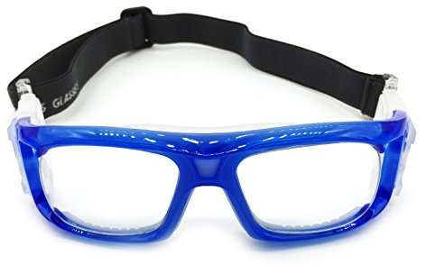 Silfrae unisex occhiali sportivi con cinghia regolabile per hockey calcio basket pallavolo baseball, Blue