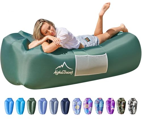 AlphaBeing Inflatable Lounger Beach Chair Accessories, Air Sofa Hammock Inflatable Couch for Camping Backyard Lakeside with Compression Sacks, Ideal Outdoor Gifts for Adults