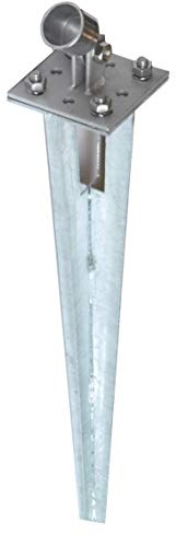 Strebenplatte Strebehalter Strebrohr Anker mit Einschlaghülse Bodenhülse 34mm Zaun Maschendraht Schweißgitterdraht