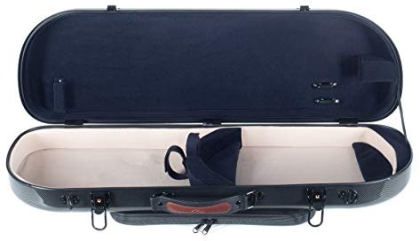 Geigenkoffer Glasfaser Street 4/4 point black - navy blue M-Case + Music bag