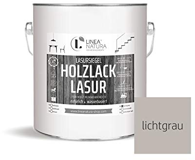LINEA NATURA® - Lasure semi-couvrante pour bois | Lasure intérieure | Lasure bois | Meubles | Parquets et escaliers en intérieur 2,5 l – Gris clair