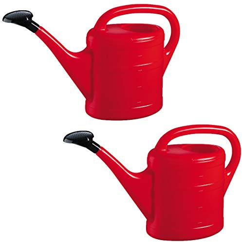 Geli Arrosoir 5 L (2X) Rouge Pot de Fleurs Arrosoir de Jardin
