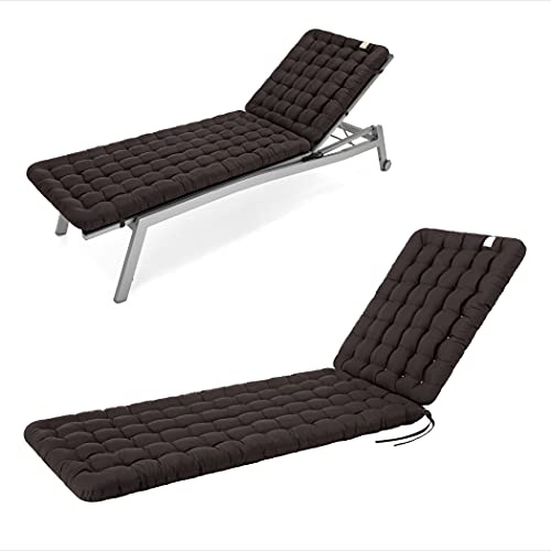 HAVE A SEAT Luxury - Liegenauflage, Auflage Gartenliege (Braun) 200 x 60 cm, 8 cm dick, Waschbar bei 95°C, Orthopädisch, Bequeme Polsterauflage für Sonnenliege, Liegestuhl, Relaxliege