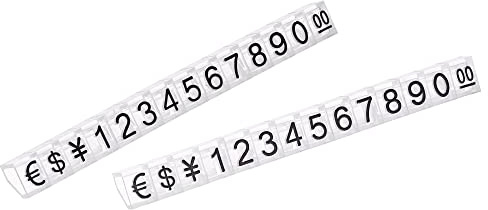 sourcing map 10 Satz Mini Würfel Preisschild Schwarz, Klar 6.3x9mm | Display Nummer Buchstabe Preisschild Ständer Kit, Verstellbar, Abnehmbar, Für Ladentheke