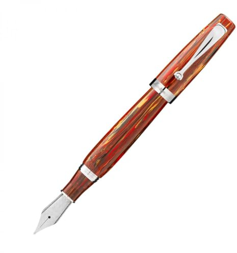 Montegrappa Mia,The modern classic' Füllfederhalter in der Farbe Flaming Heart, aus Edelharz hergestellt, Federstärke: M, Länge: 14 cm, Durchmesser: 1.57 cm, Gewicht: 34g, ISMIA3I6