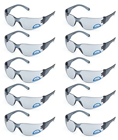 MKS Production Sicherheitsbrille Conny Dark - x10 Stück, 10er Box, Schutzbrille, Arbeitsschutzbrille, Augenschutz, Brille für die Arbeit, Schutzbrille getönt