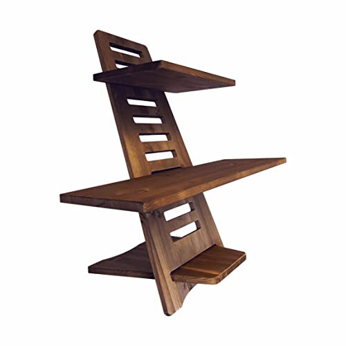 Adjustable Standing Desk Wooden and Portable Sit-Stand Ergonomic Desk with an Adjustable Laptop Stand for Home and Office, Sustainable and Eco-Friendly (Dark Oak)