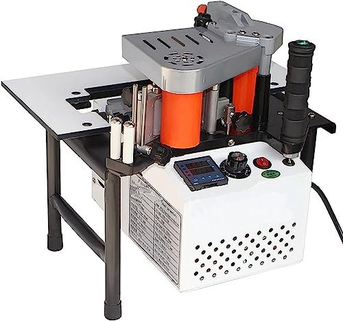 HACSYP Encoladora de Cantos portátil, máquina enfajadora de Cantos Rectos curvos, encoladora de Cantos de Velocidad Ajustable, canteadora de Cantos for carpintería, encolado de Dos Caras