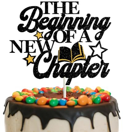 The Beginning of A New Chapter Cake Topper Graduation Book Cake Topper Farewell Cake Picks for 2026 Graduation Engagement Baby Shower New Home Job Change Party Decorations