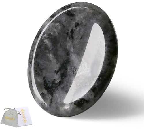QINJIEJIE Labradorit Kristalle Handschmeichler SorgenSteinee Daumen EdelSteine Oval Kristall HeilSteinee Palm Steine Stress Relief Reiki Heilung Meditation