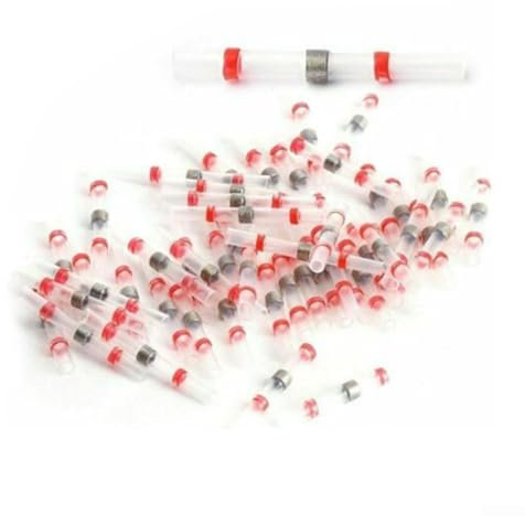 Convenient Heat Shrink Butt Connectors, Waterproof Welding Sealing Sleeve, 20/50/100X, Reliable Tin+PE Material (50PCS)