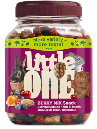Little One Berry Mix | 180 g | Alimento complementare per roditori e conigli nani | Bacche essiccate di sorbo, mirtillo rosso, uvetta, ciliegie, ginepro e altro
