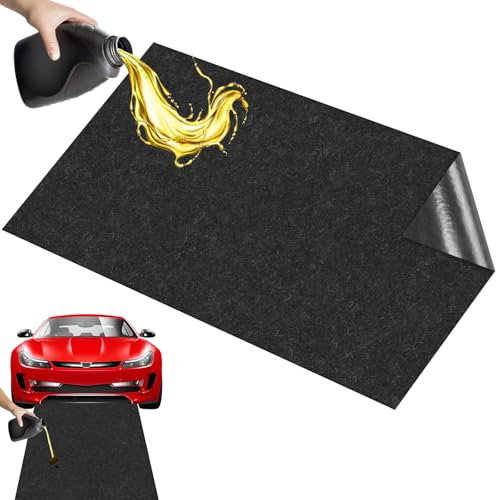 Tapis de récupération d'huile robuste, 90 x 150 cm, pour moto, garage, voiture, protection sol atelier, absorbe l'huile usée, noir
