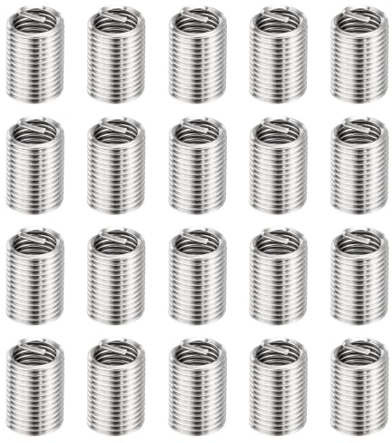 sourcing map Lot de 50 inserts filetés hélicoïdaux M10-1,5 x 2,5D en acier inoxydable 304, insert de réparation de filetage pour réparation de filetage en plastique et bois