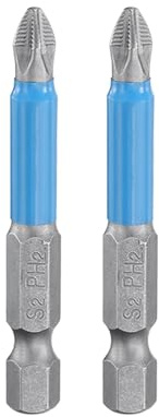 QUARKZMAN 2pz Punte Cacciavite Phillips PH2 1/4 Attacco Esagonale | 65mm/2.56 Lunghezza, Acciaio S2, Punte Trapano magnetica, Testa Croce