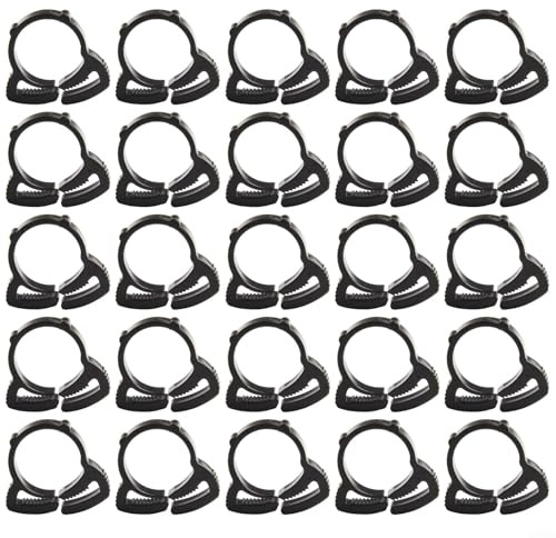 Alanmoship Irrigation System Parts 20 Pack Plastic Ratchet Clamp Snap Fit Nylon Clip For Garden Hose Pipe Φ16mm/Φ20mm Secure Fitting Easy Installation(φ20mm)
