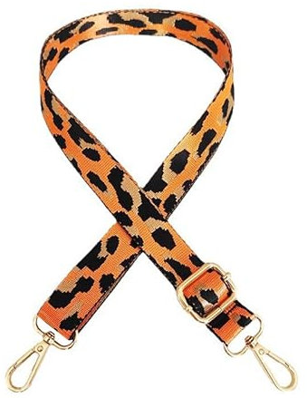 AAIXXIZAO Tragegurt Breiter Schultergurt Mit Leopardenmuster Schmaler Schultergurt Kleine Tasche Accessoires Gurt Einzelne Schulter Diagonal Langer Schultergurt Schwarze Schnalle Orange