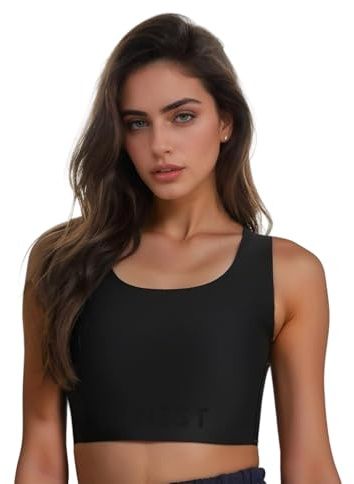 JANESTER Chest Binder,FTM Binder Bra for Women,Breast Transgender Sport Binder Trans for Large Breast Tank top J44,Black 4XL