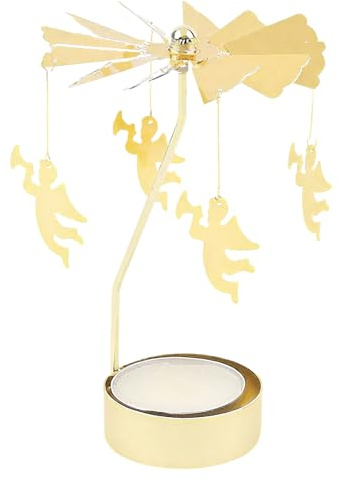 SHUOHONG Rotierende Kerzenhalter, Windlichter Tischdeko, Kerzenständer mit Metallaroma Kerzen Deko, Teelichthalter, Teelichtgläser für Wohnzimmer Heimdekoration Weihnachtsdeko Party Hochzeit Deko (A)