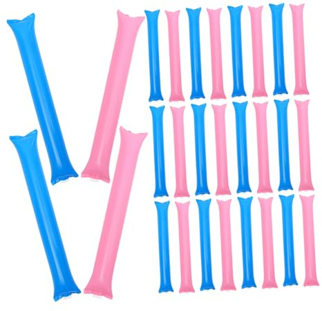 BESPORTBLE 60PCS Inflatable Thunder Sticks for Sports Competition Cheering Team Spirit Boom Noise Makers in Blue and Pink Vibrant Visual Noisemakers for Football Games Dance Events Parties