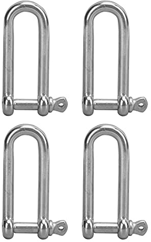 ZCZDHNA U Type Shackle 4pcs | Stainless Steel Lifting Shackles for Marine Hardware/Wire Rope/Construction | Protection - Proof U Sling Screws with Turnbuckles (6MM)