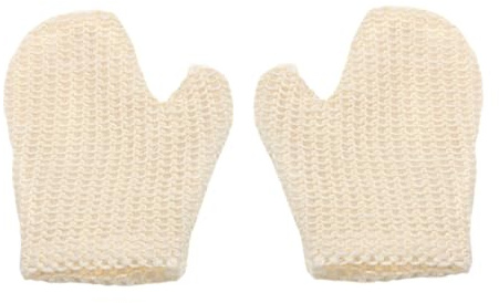 Zerodeko Peeling Badehandschuhe aus Sisal 2 Stück mit Mitten Design zur Körperreinigung und Durchblutungsförderung für Duschen und Reisen