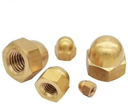 Halbrunde Sechskantmuttern aus Messing, 1-20 Stück Hutmuttern M3-M20 Edelstahl/Schwarz/Messing(Brass Cap Nut,M5 10pcs)