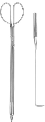 Veemoon 1 pince à feu et tisonnier - Pince à bûches en acier inoxydable - Outil pour cendres de barbecue, tisonnier à charbon pour foyer extérieur, barbecue de terrasse et camping