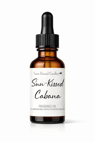 Farm Raised Candles Scent Drops – 1 fl oz (30 mL) 400+ Drop Bottle - Sun Kissed Cabana Premium USA Made Fragrance Oil, – Diffusers, Scent Machines, Candles, Melts, Wool Dryer Ball Oil