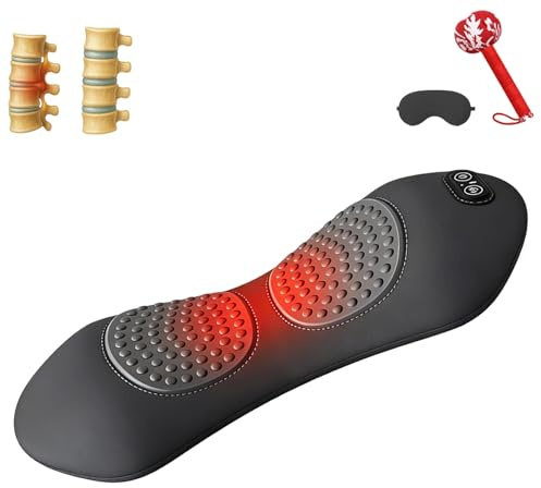 Masseur Thérapie Du Dos 3 En 1, Massage Lombaire Avec Chauffage Et Vibrations, Rechargeable Ou Secteur, Ergonomique Coussin Massagepour Alignement Colonne (1PC, Rechargeable)