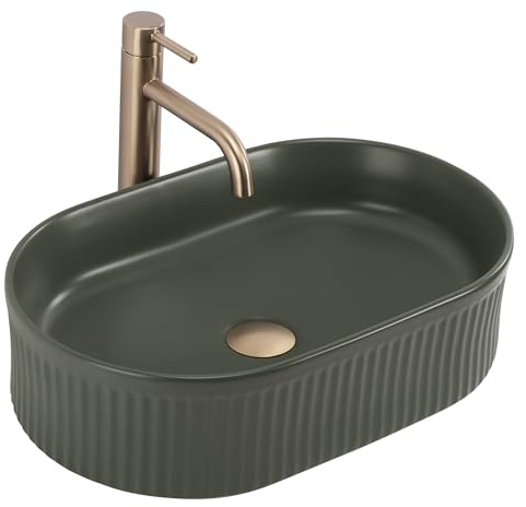 Rea- Aufsatzwaschbecken Vanda Olive Matt Oval, Grün