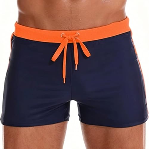 Smatstyle Baddräkt Herr Badshorts Badshorts Bango Shorts Snabbtorkande Elastisk med Dragsko Och Foder Nät Pool Boxershorts Klor Resistens Strand, Apelsin, L