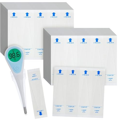 Juvale Thermometer Covers - 100 Count, White - Disposable Probe Covers for Digital Thermometers & Oral, Rectal, Armpit Use