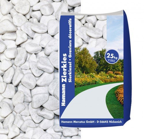 Hamann Marmorkies Carrara 12-16 mm 25 kg - Mit kreativen Ideen kann jeder Garten durch Zierkies und Naturstein aufgewertet und edel gestaltet werden.
