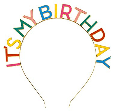 Talking Tables Happy Birthday Stirnband Regenbogen, aus Metall