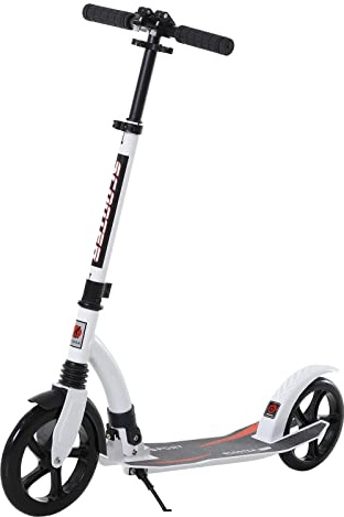 HOMCOM Kinderscooter Klappbar ab 14 Jahren Weiß 92,5 x 37,5 x 82-97 cm