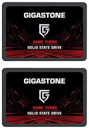 Gigastone SATA SSD 128 GB (2-pack) 2,5 tum SSD 520 MB/s uppgradering laptop PC-minne och lagring PS4 HDD ersättning 2,5 tum interna Solid State-hårddiskar SATA III SLC cache 3D NAND Game Turbo