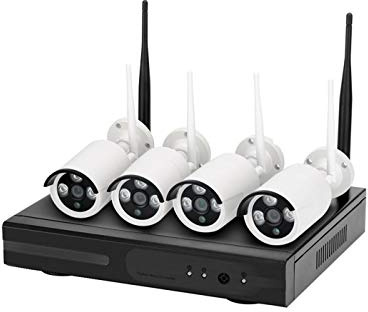 Kit NVR vidéosurveillance 4 caméras 3 LED 4 canaux sans Fil Full HD WiFi IP