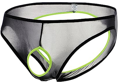 YAHWULAI Sous-vêtement sexy pour homme - Avec poche ouverte - Super léger et confortable, 1 x vert clair, XXXL