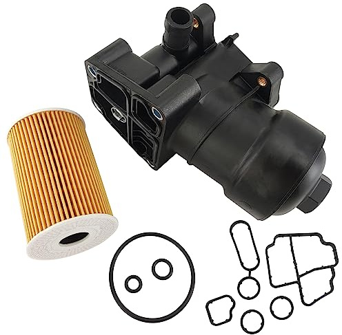 temproad Oil Filter Housing Cooler Cap & Gasket & Oil Filter Compatible With For A3 VW 1.6 2.0 TDI 03L115389H 03L115389C