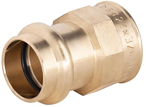Racor de cobre a prensar Ø22 - hembra 3/4 para tubos de cobre | Conexión resistente y duradera | Ideal para agua potable, calefacción y climatización | Fácil de instalar |QUICK PLOMBERIE