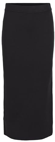 Object Noos - Falda de Punto para Mujer, Negro, S